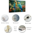 thumbnail image 4 of ZHONGYUTONG Parrot Couple Canvas Wall Art Tropical Macaw Birds on Branch Picture Prints Colorful Animal Romantic Painting for Bedroom Room Decor Framed (28.00" x 42.00"), 4 of 5