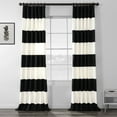 thumbnail image 2 of Onyx Black & Off White Horizontal Stripe Curtain (1 Panel), Onyx Black & Off White, 50W X 96L, 2 of 6