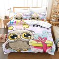 thumbnail image 1 of Cartoon Owl Student Dormitory Three Piece Duvet Cover Ground Wool Bedding Cover, 1 of 1
