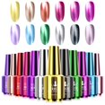 thumbnail image 1 of Ownest Juego de esmaltes de uñas de espejo de 12 colores, efecto espejo, larga duración, hermosa manicura brillante, decoración de uñas, efecto de manicura brillante, kit de lacas de uñas-12 piezas, 1 of 5