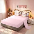 thumbnail image 4 of Erosebridal Santa Summer Twin Bedding, Beach Snowman Bedding Comforter Set, Pink Yellow, Pink Reversible, 7 Pieces, 4 of 6