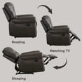 thumbnail image 4 of Bonzy Home Manual Recliner Faux Leather Single Reclining Chair Sofa for Living Room Bedroom, Black, 4 of 6
