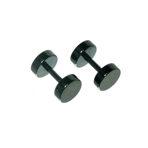 iJewelry2 Black Stainless Steel Illusion Tunnel Plug Expander Earrings 10mm