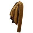thumbnail image 6 of HJYCHN Women's Fall Cardigan Lapel Lightweight Leather Cropped Jacket Cozy Fabric Outerwear Brown L, 6 of 6