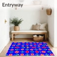 thumbnail image 3 of ODIKA 8'x10' Machine Washable Non-Slip Area Rug, Arcade Button Mosaic Playful Vibrant Enthusiast High Traffic Rug, Blue, 598596, 3 of 7