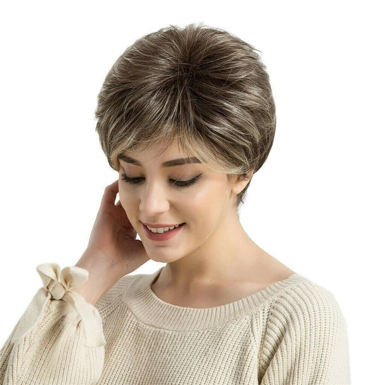 Bidobibo Lace Front Wigs Human Hair Short Pixie Haircut Synthetic Short  Wigs for Black Women Short Hairstyles for Women Wig Short Hair 