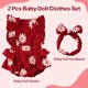 thumbnail image 5 of Conjunto de Ropa para Muñeca Reborn BABESIDE 2 Piezas con Estampado Floral en Rojo Vino, 5 of 9