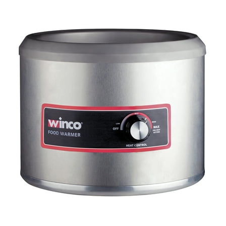 Winco FW-11R250 Countertop Round Food Pan Warmer/Cooker w/ 11-Quart, Manual Controls