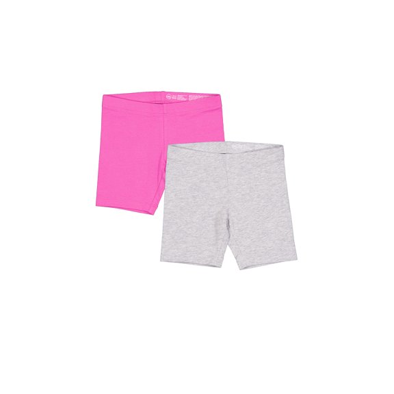 Wonder Nation Girls Bike Shorts, 2-Pack, Sizes 4-18 & Plus