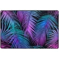 thumbnail image 4 of Dreamtimes Galaxy Tropical Palm Leaves Area Rug, 36"x24" Green Purple Non-Slip Washable Indoor Door Mat, Absorbent Floor Mat for Bedroom Kitchen Entryway Bathroom, 4 of 7
