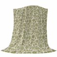 thumbnail image 6 of Green Floral Blanket Soft Cozy Warm Throw Blanket for Couch, Plush Fuzzy Flannel Fleece Blankets for Sofa, Vintage Rustic Botanical Spring Bed Blankets Lightweight Gifts for Women, 40"x50", 6 of 9