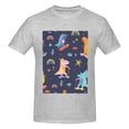 thumbnail image 4 of Bingfone Cartoon Dinosaur Scooter Sport Blue Men'S Loose Fit Short-Sleeve Pocket T-Shirt, 4 of 7