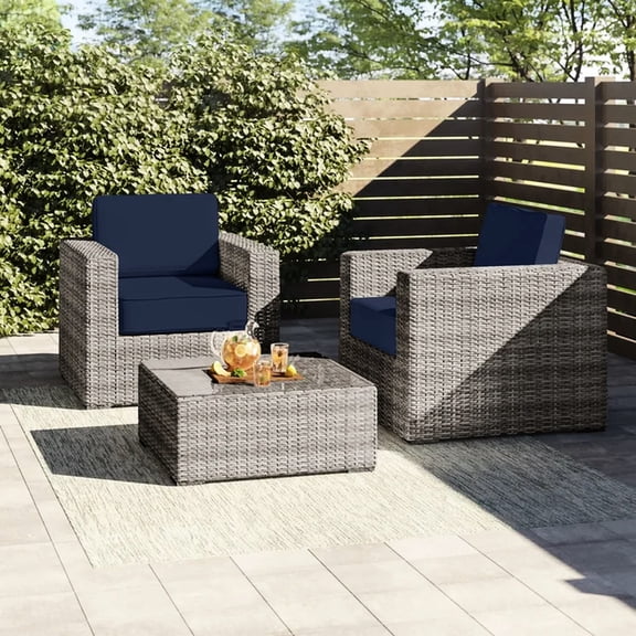Modern Outdoor 2 Seating - Powder-coated Aluminum And With Cushions Elegant Tempered Glass Top Table Club Chairs
