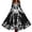 Black, variant on Halloween Dresses for Women, Long Sleeve V Neck Dress with Skeleton Rose Print, Flowy A Line Swing Dress for Holiday Party Halloween Gifts