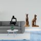 thumbnail image 2 of Figura Decorativa De Pensador Abstracto Creativo Y Estatuas De Gatos Egipcios. Sujetalibros Decorativos Para Sala De Estar, Oficina O Mesa. Ideal Como Regalo De Inauguración., 2 of 8