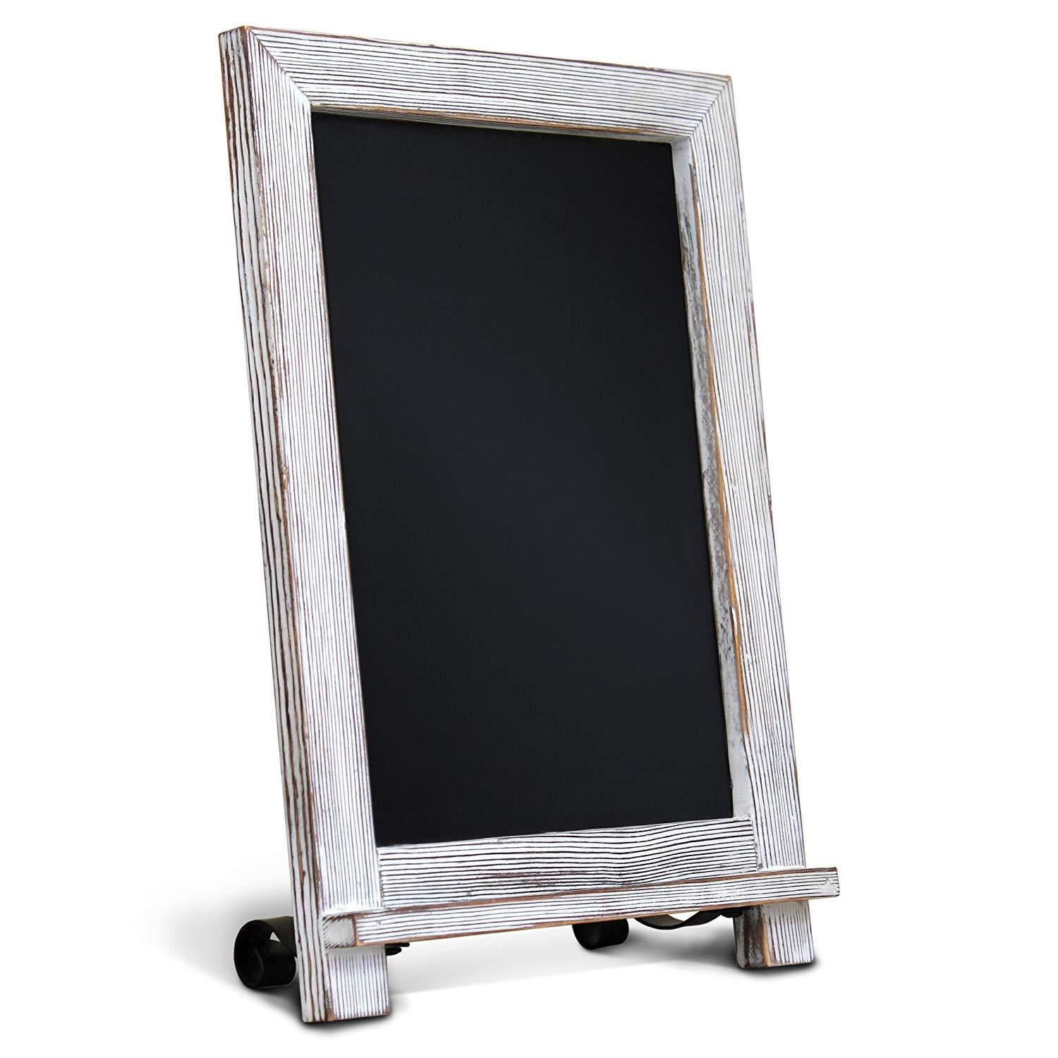 Rustic Whitewash Tabletop Chalkboard Sign Hanging Magnetic Wall