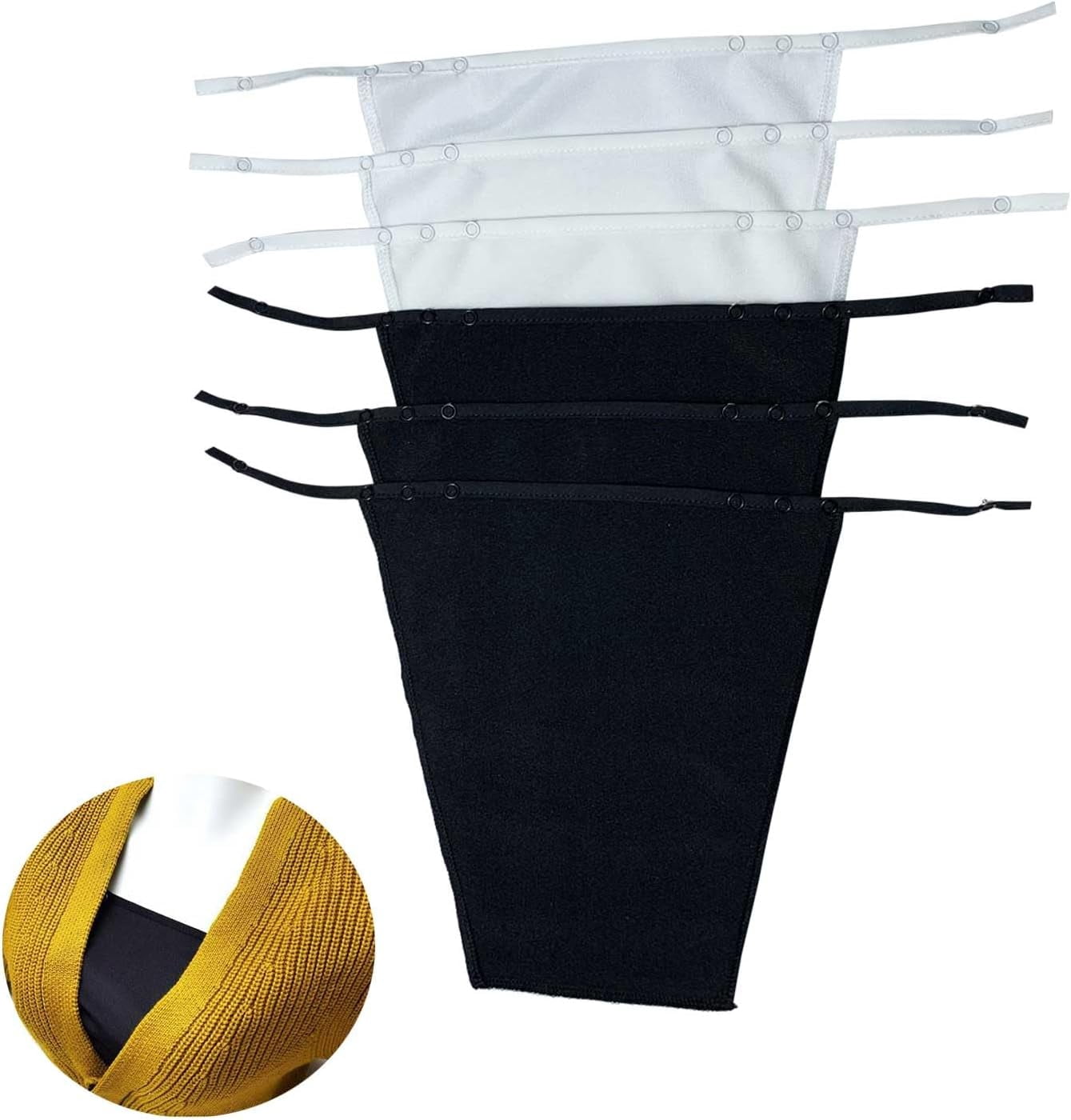 Pomwame 6-Pack Bra to Cami Converters Adjustable Snap-On Modesty Covers for Women Seamless Layering Cleavage Control