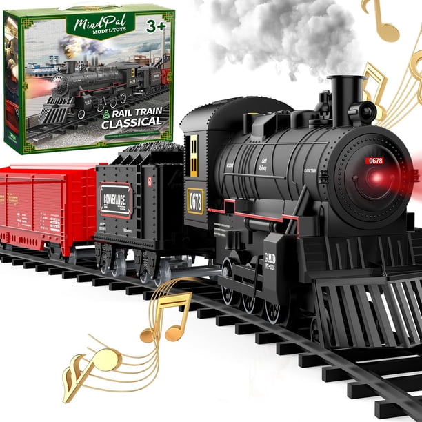 Set de Tren Eléctrico MindPal con Humo, Luces y Sonido para Niños