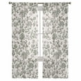 thumbnail image 3 of Sage Green Leaf Sheer Curtains 63 Inches Length 2 Panels Set, Window Sheer Curtains for Living Room/Bedroom, Retro Farmhouse Plant Floral Branch Light Filtering Rod Pocket Curtain 52'' x 63'' x 2, 3 of 7