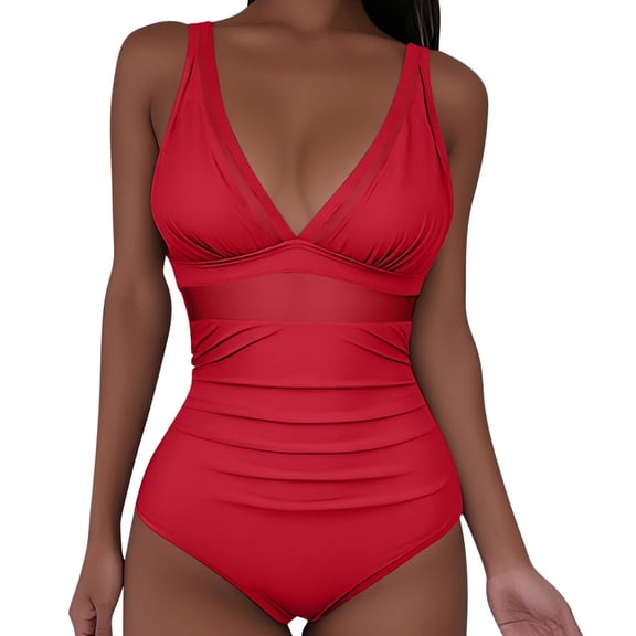 Kukoosong Women's One-Piece High Waist Push-Up Swimsuit with Skirt Coverage and Adjustable Straps for Beach Swimming and Vacation