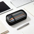 thumbnail image 6 of Clear Mesh Pencil Bag,Large Capacity Zipper Pencil Case with Elastic Band Pen Holder for Stationery Supplies Storage,Aesthetic Pencil Pouch for Teenager,Black, 6 of 7