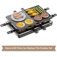 thumbnail image 3 of Electric Fondue Pot Sets, Electric lndoor Raclette Table Grill for 8 People, Adjustable Temperature Control and 8 Paddles, Perfect for Parties and Family Fun (Fondue Pot Set With Pancake Baking Tray), 3 of 9