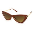 thumbnail image 2 of Womens Mod Metal Arm Plastic Cat Eye Sunglasses Peach Brown, 2 of 4