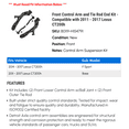 thumbnail image 2 of Front Control Arm and Tie Rod End Kit - Compatible with 2011 - 2017 CT200h 2012 2013 2014 2015 2016, 2 of 2