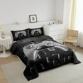 thumbnail image 3 of Erosebridal Gray Gamepad Comforter Sets Twin Size, Neon Light Geometric Square Comforters & Duvets, Gaming Bedroom Decor, Reversible 2pcs, 3 of 7
