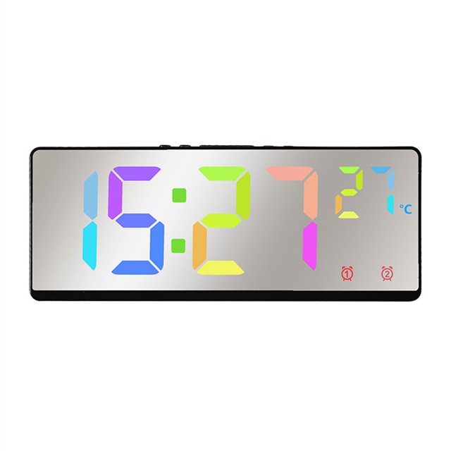 Reloj despertador Digital con Control de voz, alarma Dual, modo nocturno, LED, 12/24H