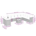 thumbnail image 2 of vidaXL 11 Piece Patio Sofa Set with Cushions Brown Poly Rattan, 2 of 4