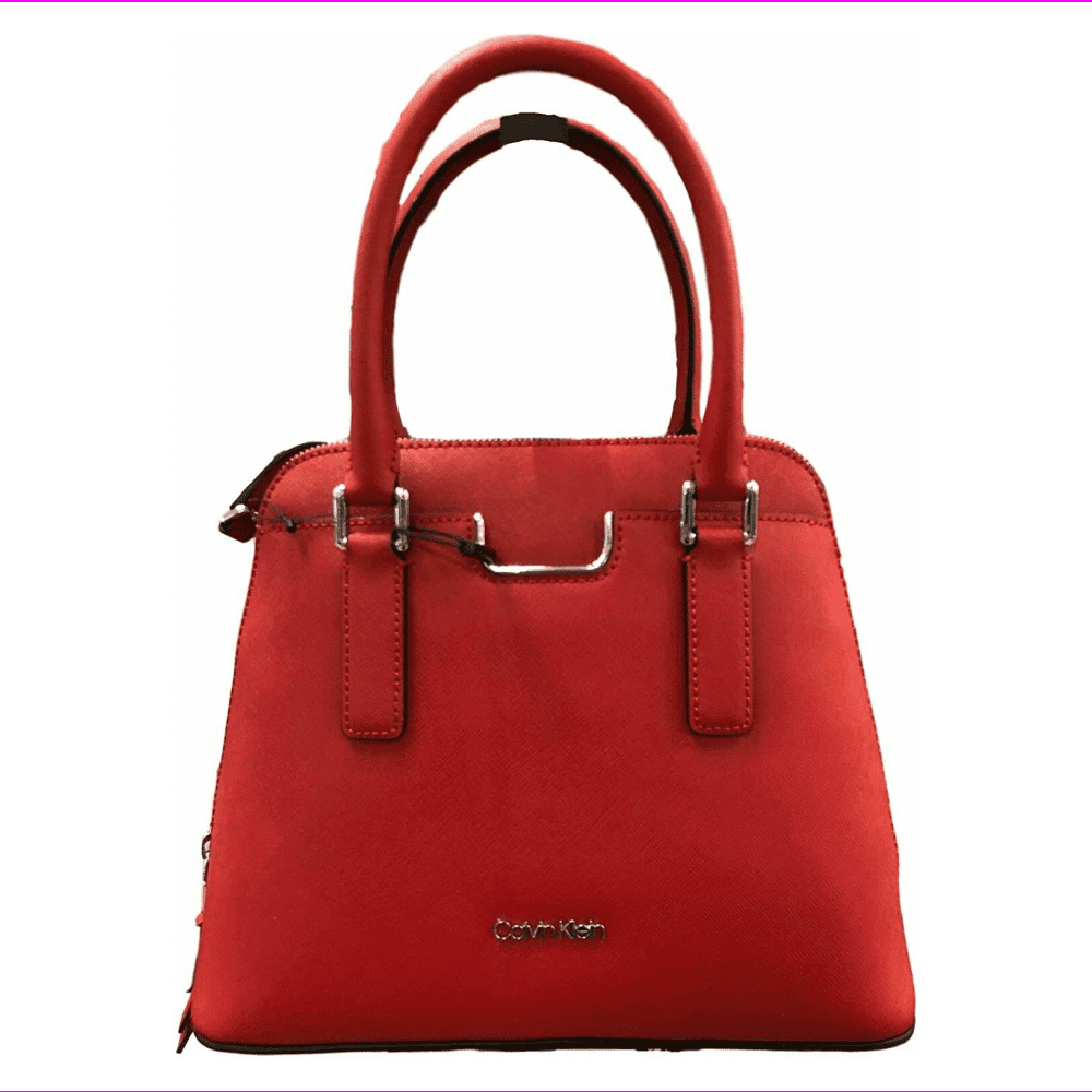 calvin klein on my corner saffiano leather satchel