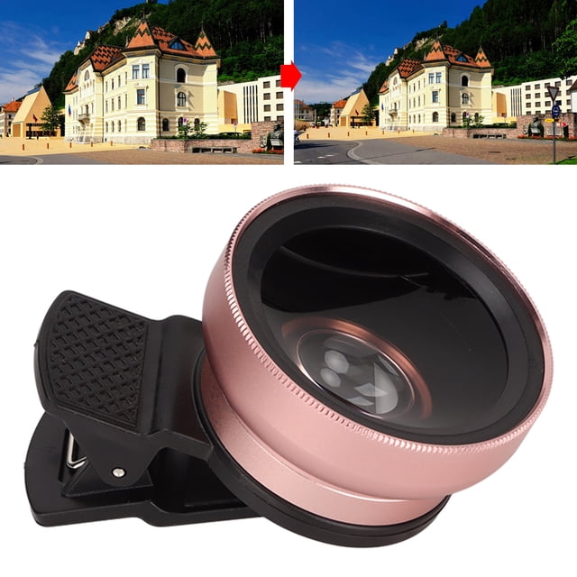 Lente Profesional de Teléfono 2 en 1, Gran Angular de 0,45X + Lente Macro de 12,5x, Con Clip, Kits de Lentes de Cámara HD Universales para Telefonos Móviles, Tabletas