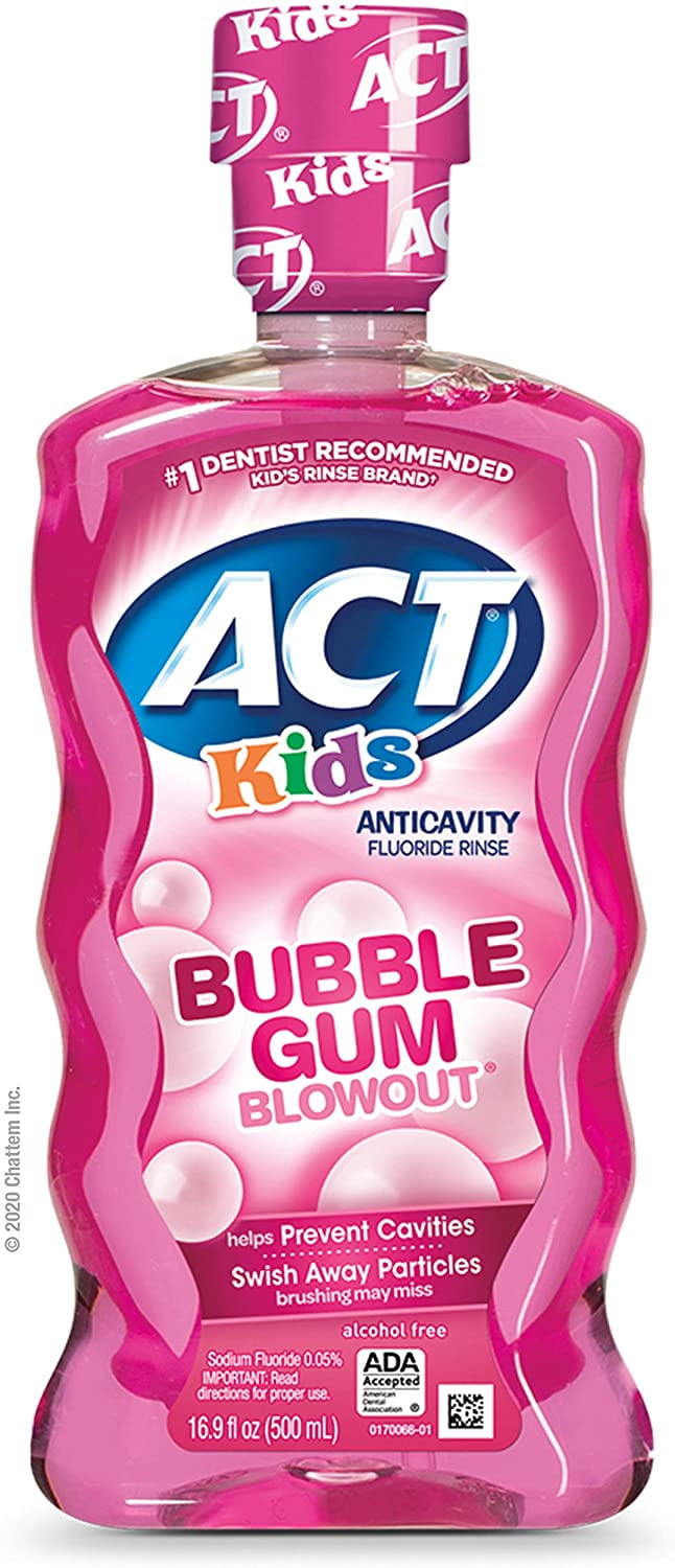 ACT Kids Anti-Cavity Fluoride Rinse, Bubblegum Blowout 16.9 oz