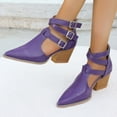 thumbnail image 2 of Wensltd Fashion High Heel for Women Buckle Strap Chunky Block Heel Pointy Toe Dressy Shoes, 2 of 3