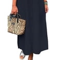 thumbnail image 4 of Gvmfive Plus Size Women Solid Color Long Sleeve Button Up Shirt Dress, 4 of 4