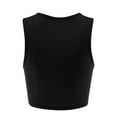 thumbnail image 4 of FashionMille Women Casual V Neck Ribbed Knit Sleeveless Cami Crop Tank Top, 4 of 5