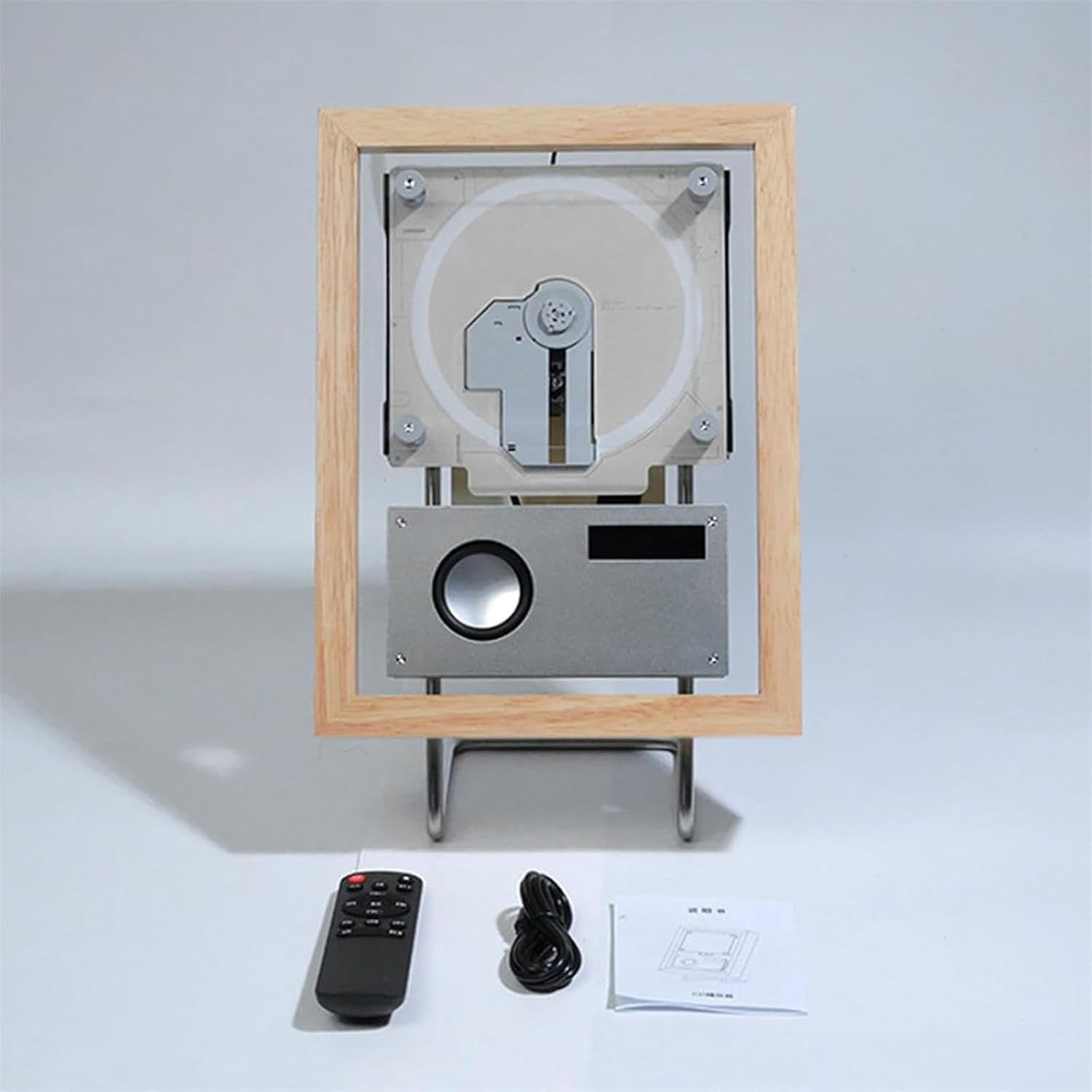 Wall Mountable CD Player, Music Frame Cd Player, Include CD, USB, FM, Two-Way Bluetooth 5.1, and AUX Modes, for Home/Corridor/Office/Wall Decor,Silver