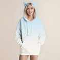 thumbnail image 5 of Htigea Womens Hoodies Cute Ears Hooded Sweatshirts Preppy Long Sleeve Pullover Casual Loose Fit Tops with Kangaroo Pocket Light Blue M, 5 of 5