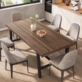thumbnail image 2 of 70.87"Dining Table for 6~8,Long Rectangle Dining Table, Wooden Kitchen Table with Sturdy Metal Frame, 2 of 5