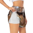 thumbnail image 3 of Lsque Cowboy Hat Guinea Pig Printed Women's Running Shorts with Liner Pockets,Elastic Quick Dry Workout Athletic Gym Yoga Shorts,Womens High Waist Shorts-Small, 3 of 9
