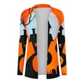 thumbnail image 4 of Cardigan Sweater for Women Lightweight Loose Casual Open Front Pumpkin/Ghost Printed Long Sleeve Jacket Outwear (Large, Orange 02), 4 of 5