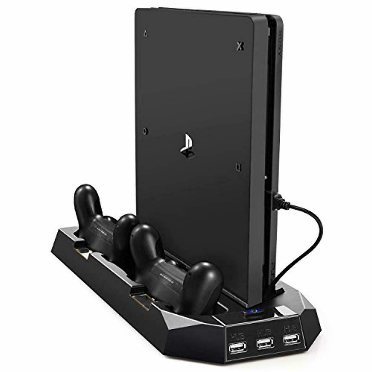 PECHAM Vertical Stand for PS4 Slim / PS4 with Cooling Fan, for