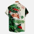 thumbnail image 4 of IROINNID Christmas Hawaiian Shirt Funny Santa Print Button Up Tropical T-shirt Short Sleeve Xmas Vacation Tops,Green, 4 of 5