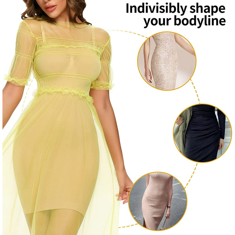 Vaslanda Shapewear Slip Dress for Women Tummy Control Camisole Full Slip  Under Dress Seamless Body Shaper