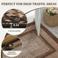 thumbnail image 6 of GlowSol 3'x5' Braided Print Area Rug Washable Modern Rugs for Entrance Non Slip Low Pile Rug Home Decor, Brown, 6 of 8