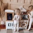 thumbnail image 5 of Teamson Kids Large Wooden Play Kitchen Set, White and Natural, Modular Pretend Play kitchen, Fridge with Pretend Ice Dispenser, Little Chef Morocco, 5 of 11