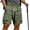 Army Green, variant on Men's Athletic Cargo Shorts Quick Dry Performance Short Pants Above Knee Length 9" Inseam Elastic Waist Workout Running Hiking Lightweight Breathable Casual Streetwear