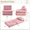 thumbnail image 5 of BIGSYY Foldable Chair Bed, Futon Sofa for Bedroom & Living Room, Adult Multipurpose Seating for Small Spaces, Pink, 5 of 9
