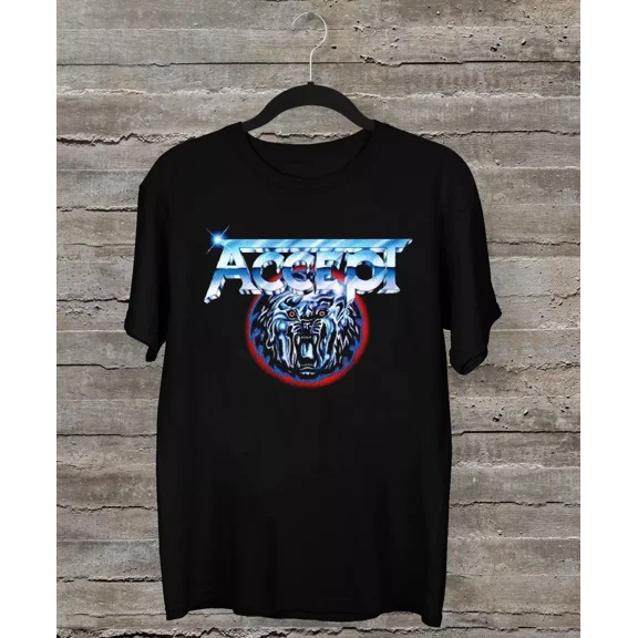 NEW Classic Logo Accept Band Short Sleeve Black All Size Shirt OM23